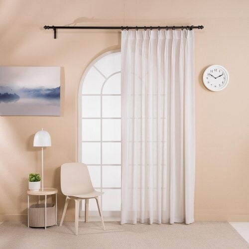 VOILE AERIS vitrage / met vlinderplooi / hoogte 250