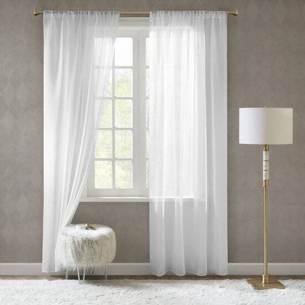 VOILE ELARA vitrage/wit/enkele plooi