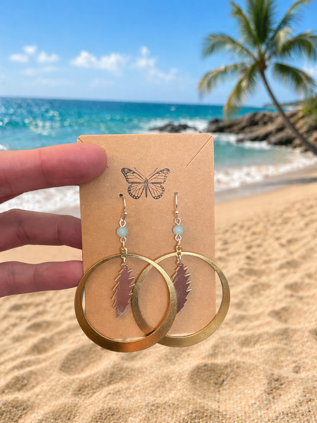 Large Hoops with silver bolt