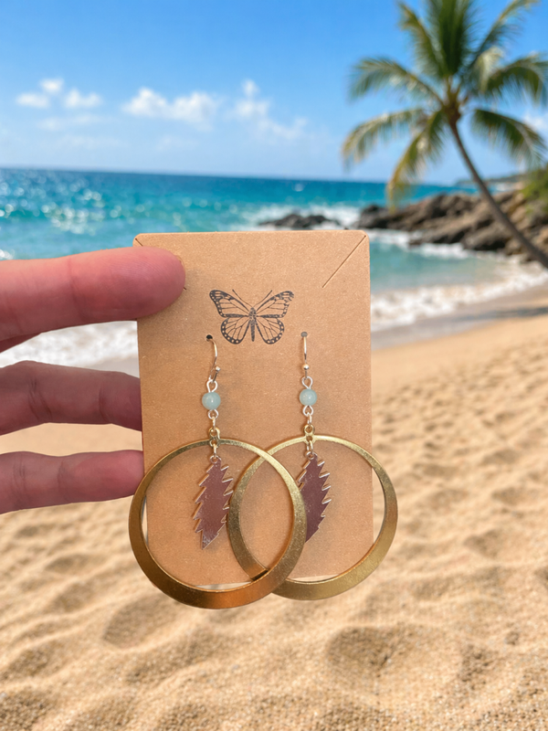 Large Hoops with silver bolt