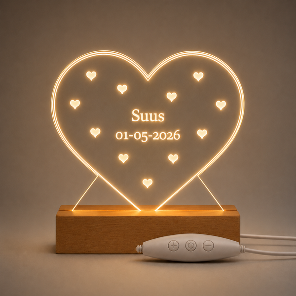 Gepersonaliseerde RGB LED Lamp - Hart