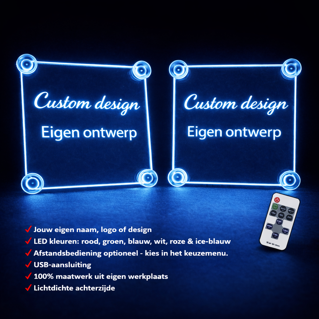 Custom LED Acryl Lichtbakjes – Set van 2 (Eigen Ontwerp)