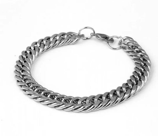 461 Pulsera tranzada plateada M2