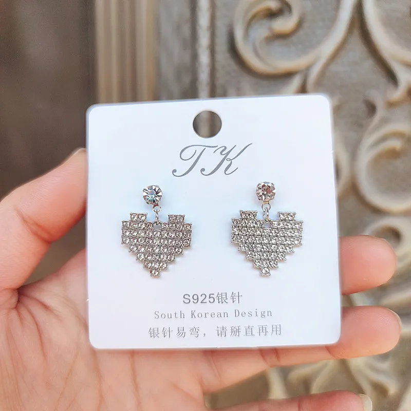 1383	Aretes corazon brillantados-aleacion enchapado