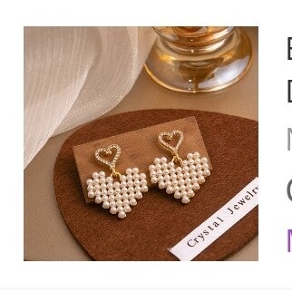 500 Aretes corazon aperlados