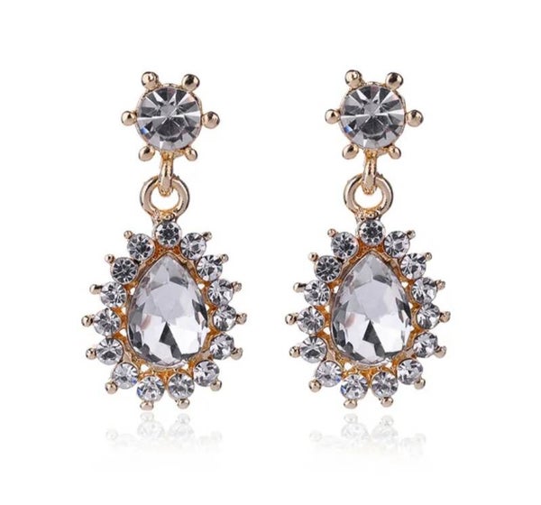 380 Aretes piedras transparentes