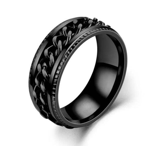 180 Anillo Negro Giratorio