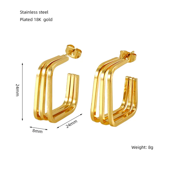 1435	Aretes triples cuadrado-acero inoxidable