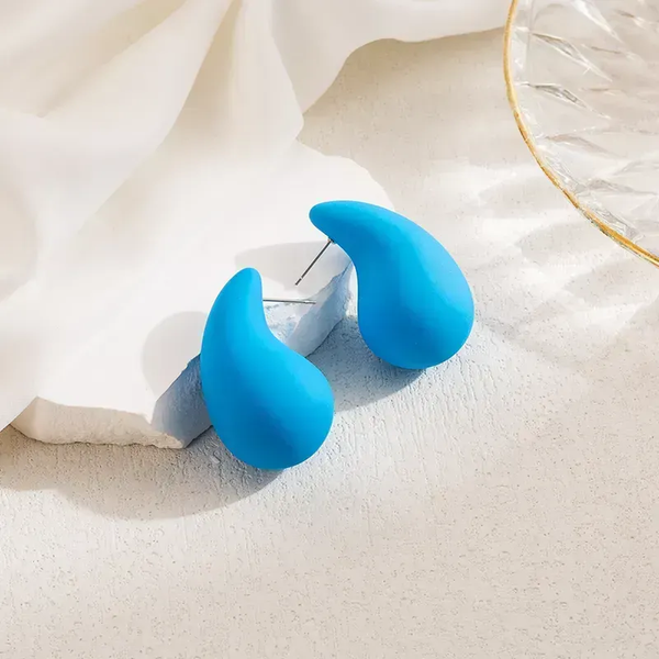 1183	Aretes gotas azul-acero inoxidable