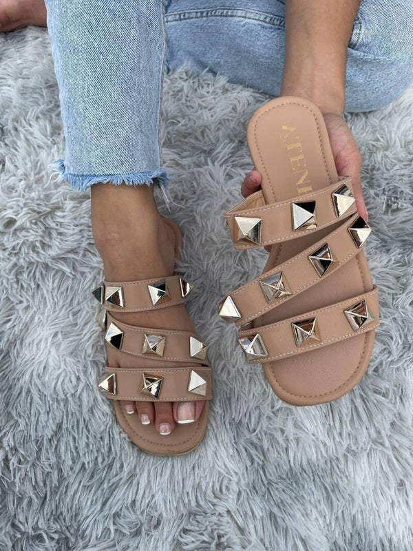 Sandalias Café Figura Geométrica 2