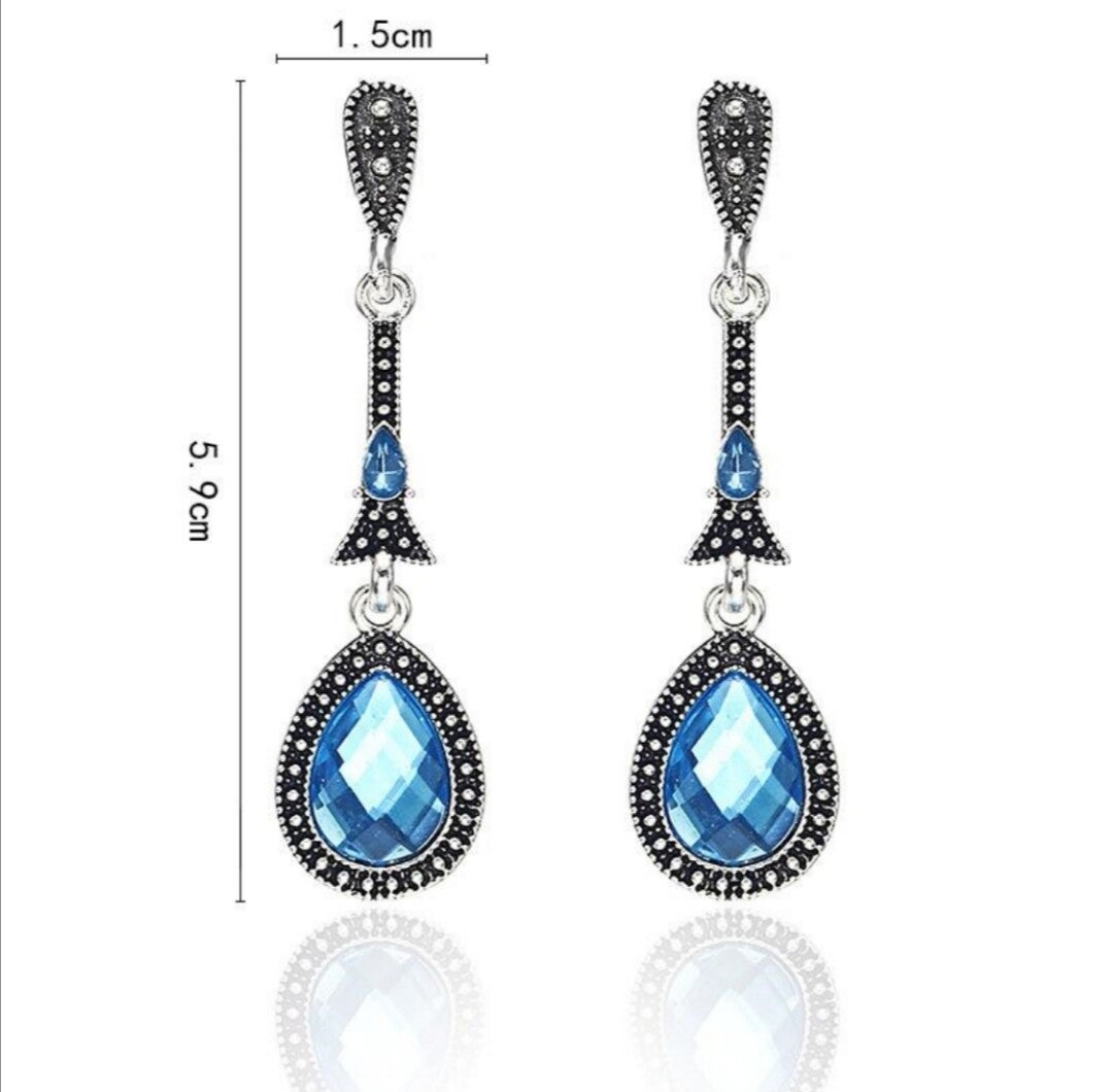 320 Aretes piedra azul