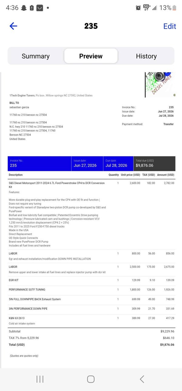 Powerstroke Fuel system  parts and services