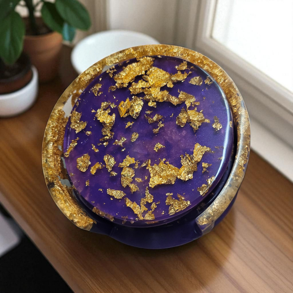 4er Set Untersetzer mit Aufbewahrungsschale