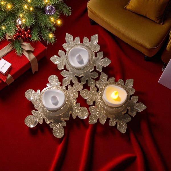 Teelichthalter in Form eines Schneesterns