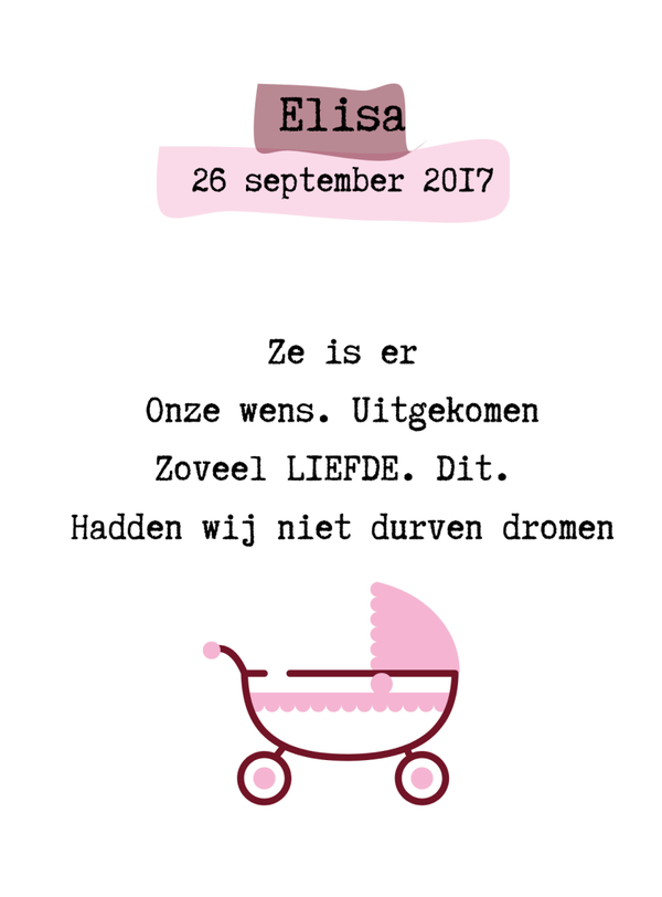 Geboortekaart  ansicht (Op maat gemaakt)