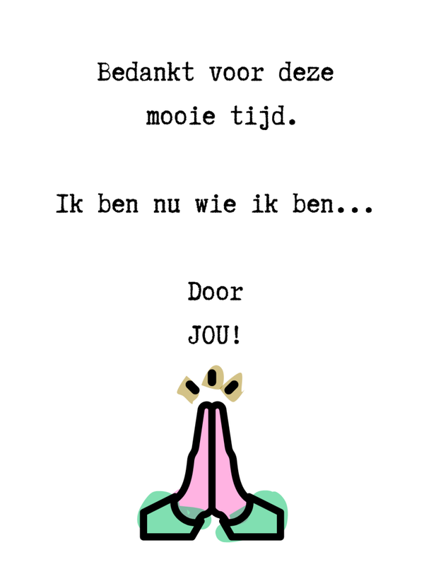 Kaart "Bedankt voor deze mooie tijd"