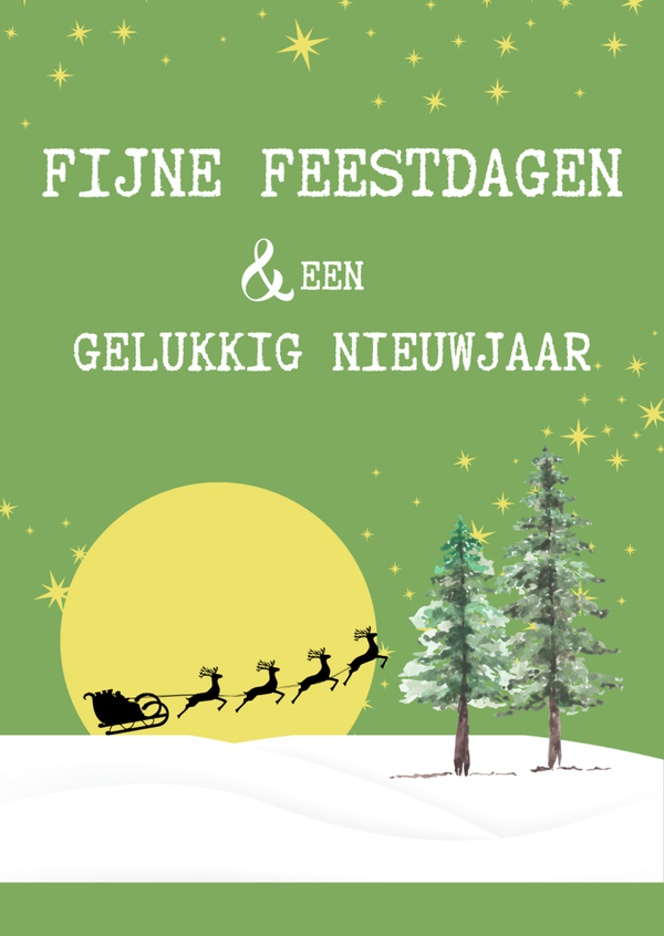 Gevouwen kerstkaart Arrenslee