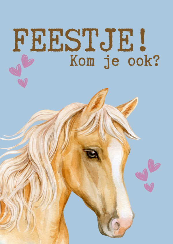 Uitnodigingskaarten Kinderfeestje Paard (10 stuks)