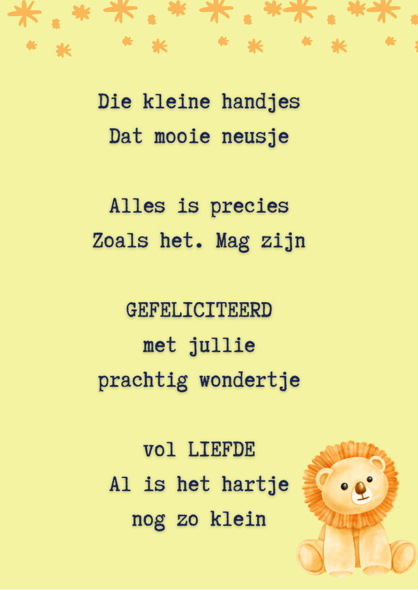 Kaart "Die kleine handjes"