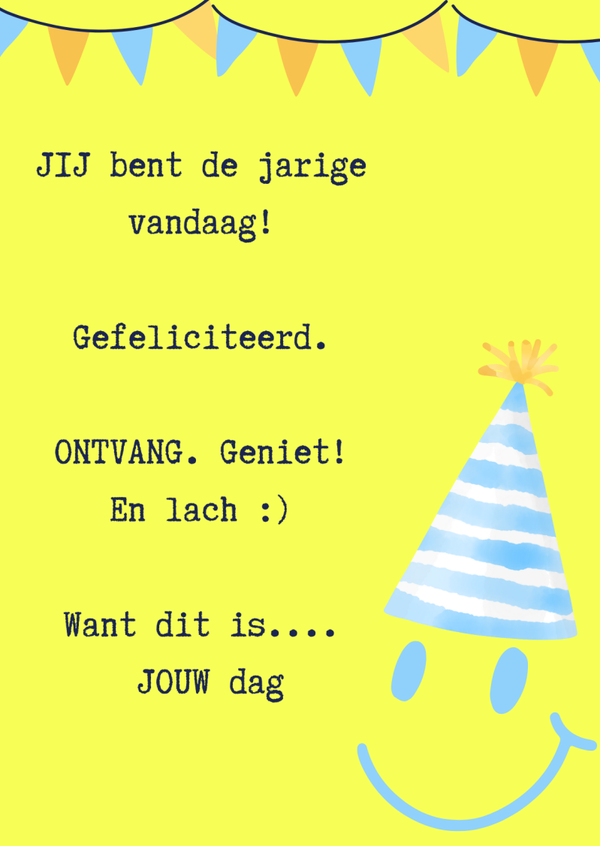Kaart "Je bent de jarige vandaag"