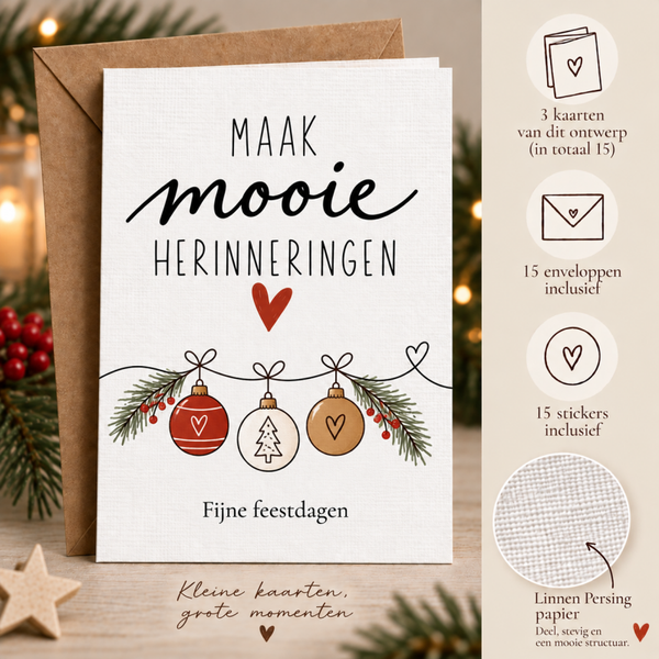 Kerstkaart Linnen Persing (15 stuks) (ansichtkaart)