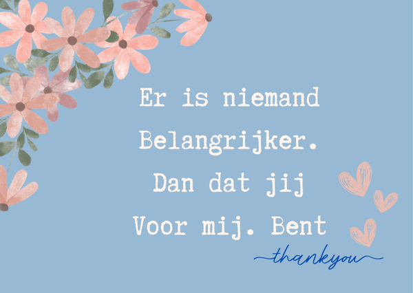 Kaart "Niemand is belangrijker"