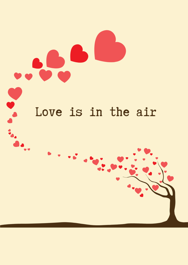 Kaart "Love is in the air"