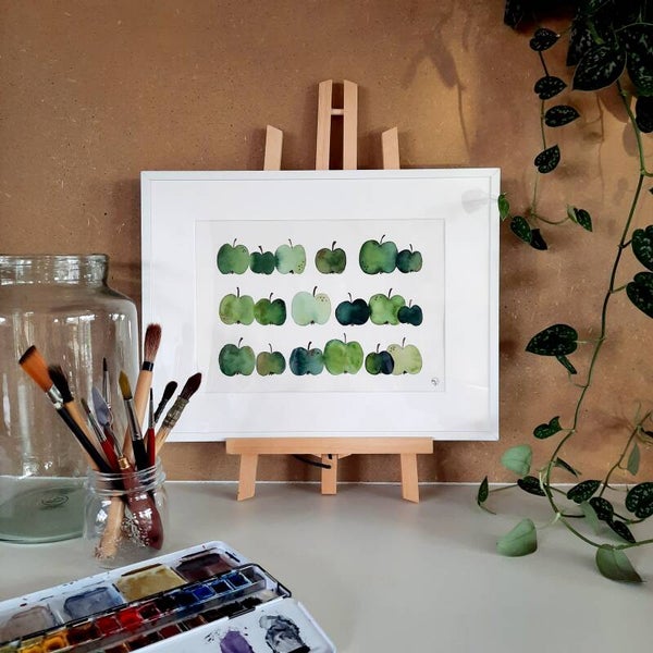 Originele aquarel "appels"