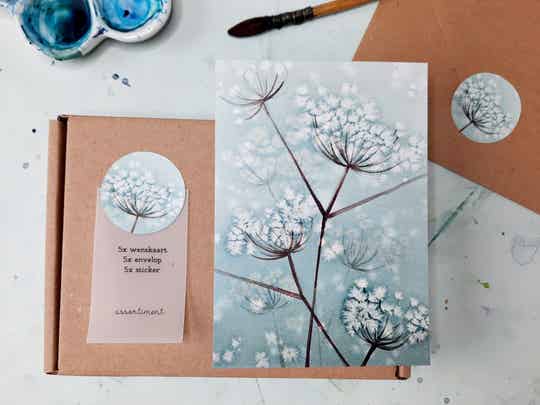 bundel wenskaarten + stickers "berenklauw"