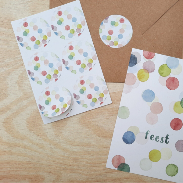 stickervel "confetti" - 6 stickers