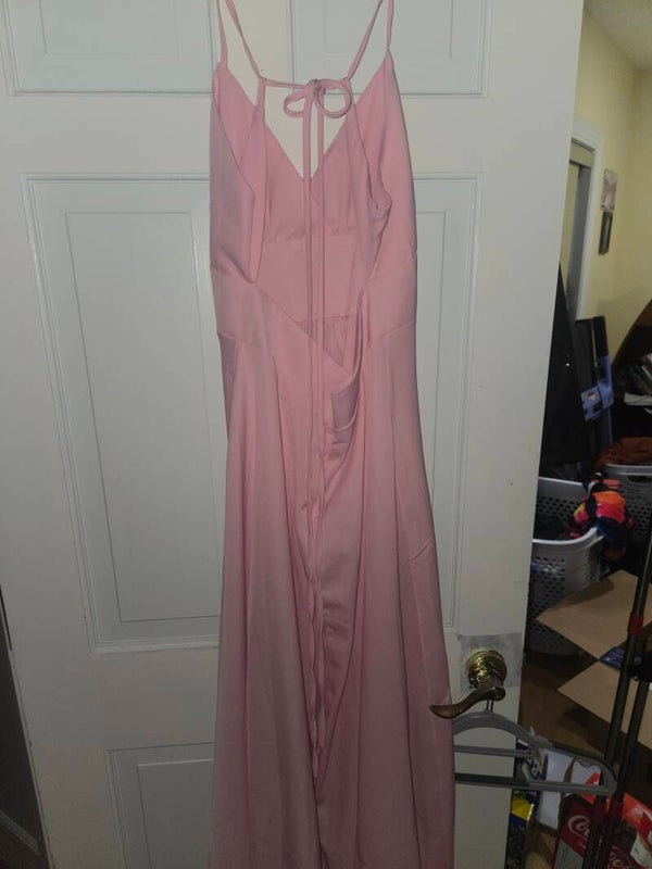 Pink open back summer dress