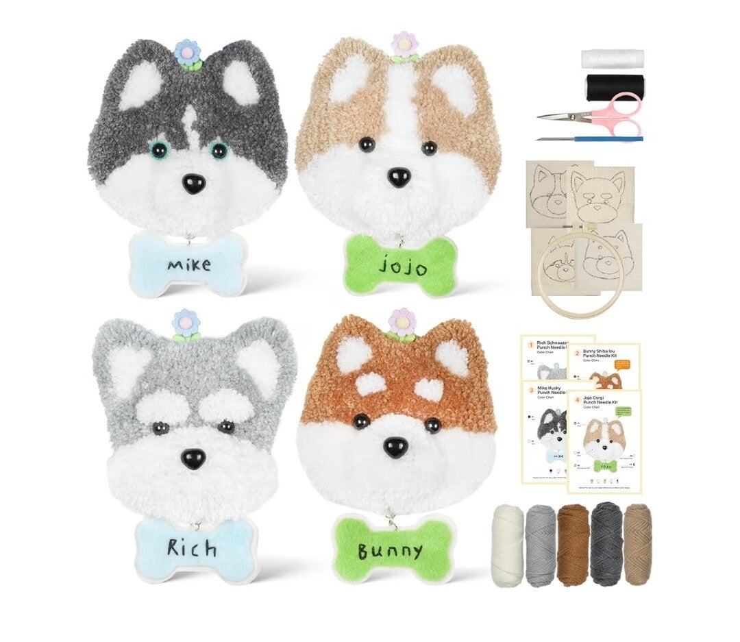 Punch Needle Kit: Start creating beautiful punch needle embroidery Dogs