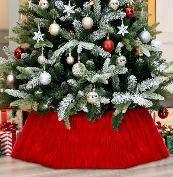 Brand: Teenyyou 3.2 3.2 out of 5 stars (19) 36 Inch Christmas Tree Collar, Faux Fur Christmas Tree Collar, Hexagon Foldable Furry Xmas Trees Skirt, Decorative Plush Xmas Trees Base Cover for Holiday Decoration(Red)