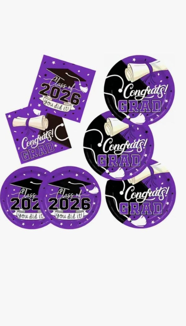 Purple graduation plates