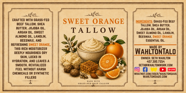 WAHLTONTALO GRASS-FED BEEF TALLOW WHIPPED BALM (SWEET ORANGE)