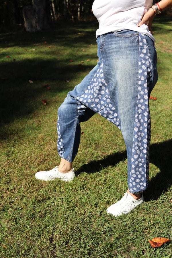 Patchwork Harem Denim Pants
