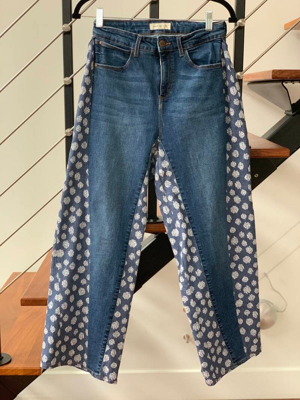 Patchwork Barrel Jeans