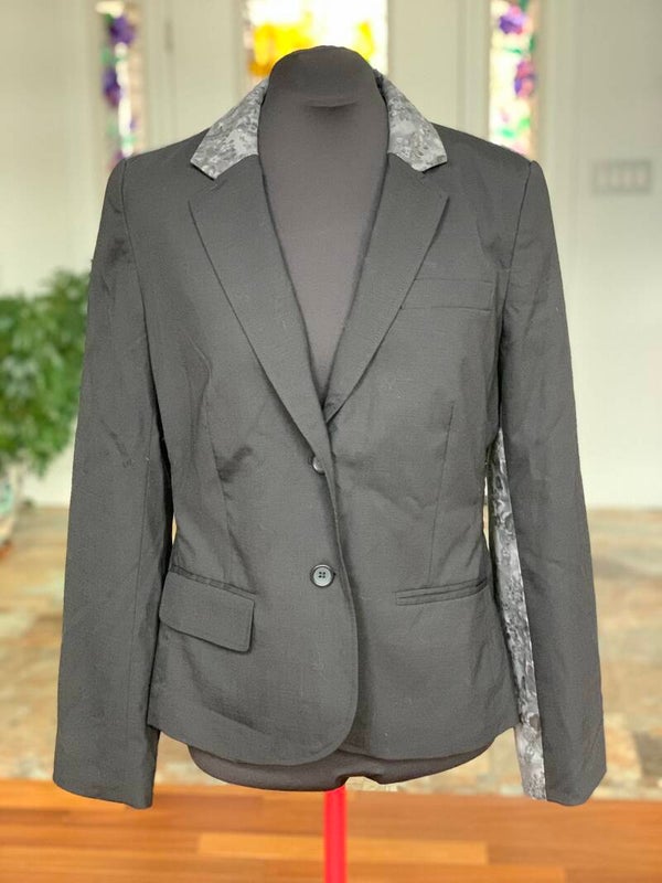Asymmetrical patchwork avant-garde blazer