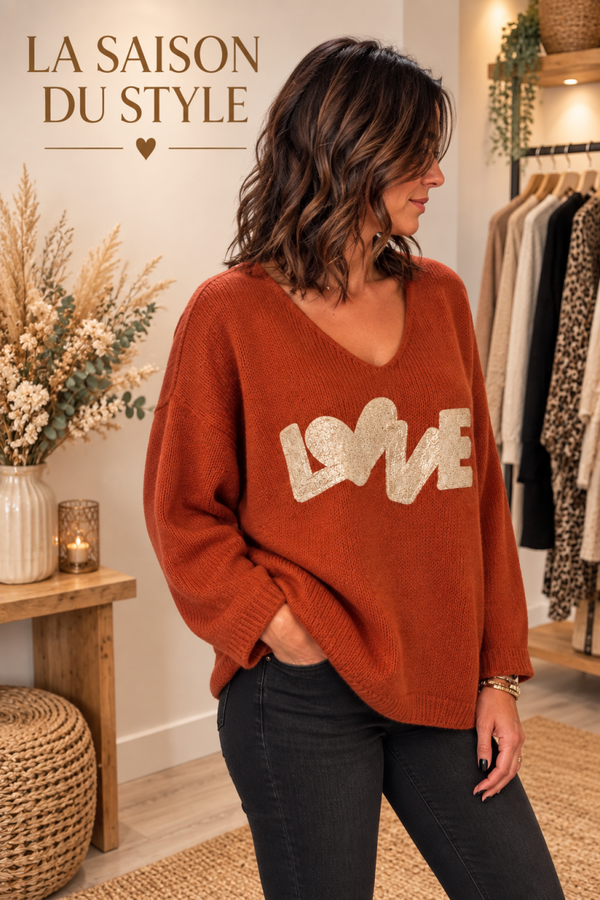 PULL LOVE Rouille