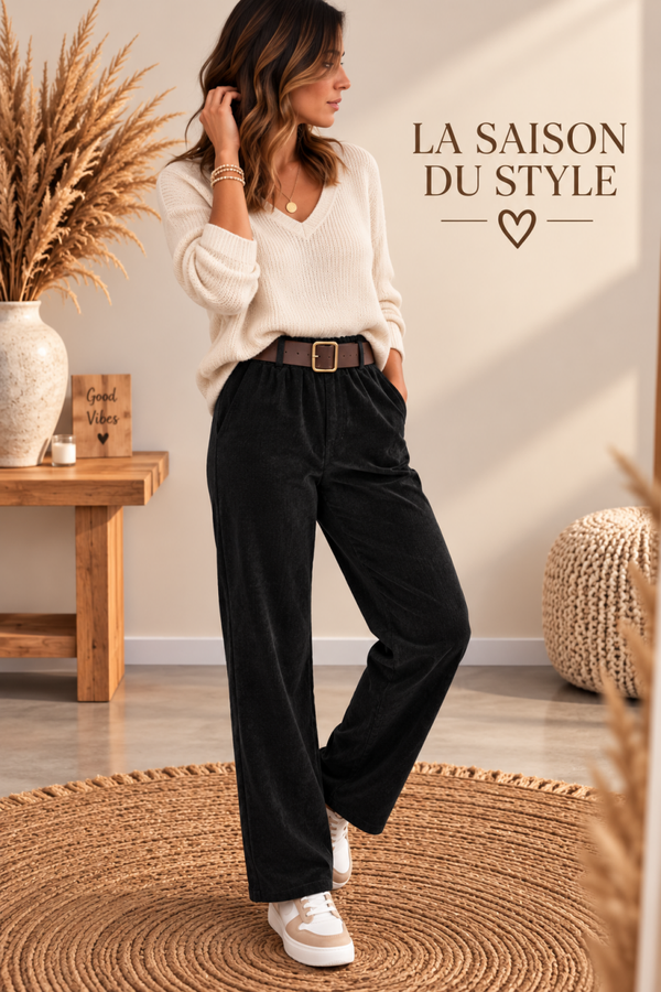 Pantalon Ceinture Noir