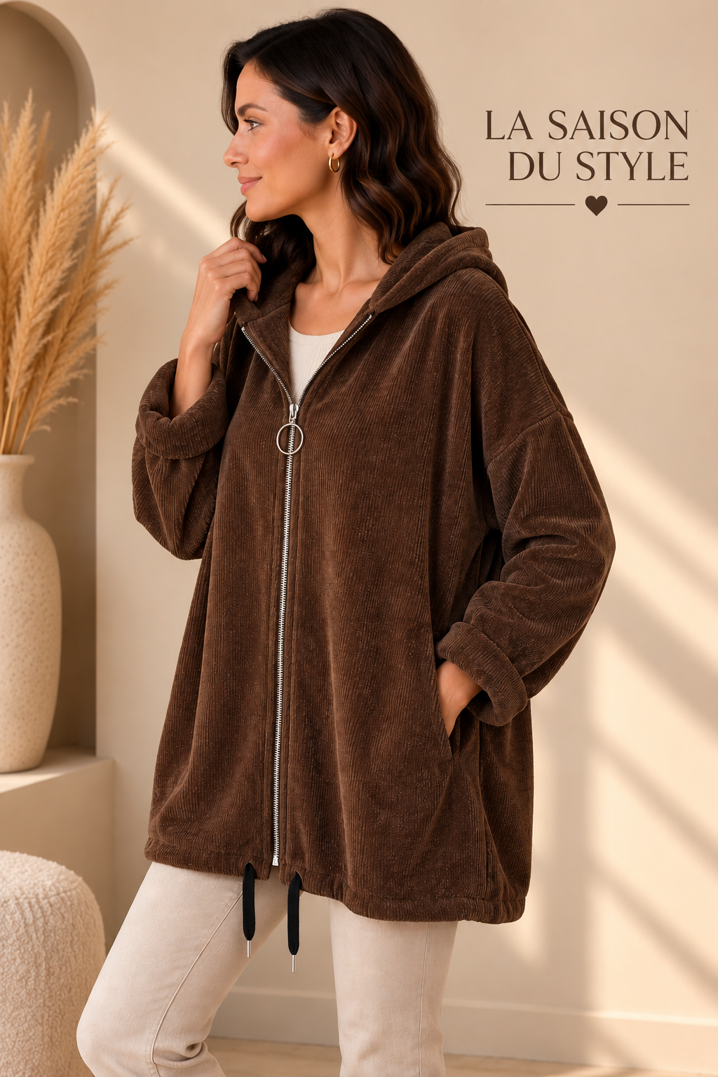 Veste Zippée Marron