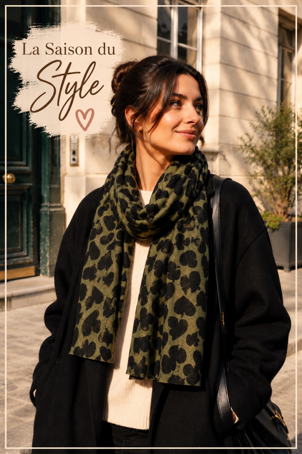 FOULARD CŒUR ( Café, Rouge, Beige, Vert, Bleu, Blanc )