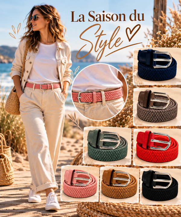 Ceinture élastique tressée (Différents coloris)
