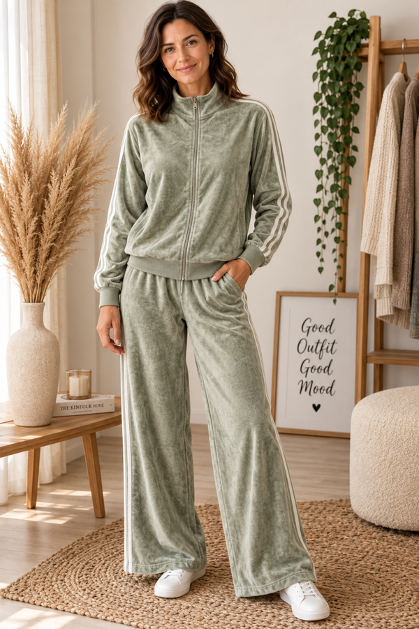 Ensemble veste et pantalon Croco gris