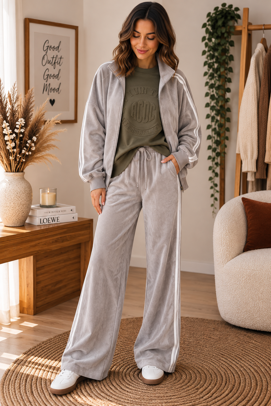 Pantalon effet Croco Gris