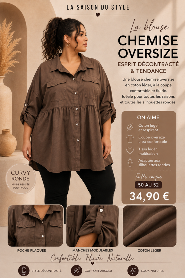 Chemise Oversize MARRON