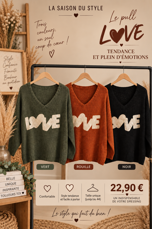 PULL LOVE Crème