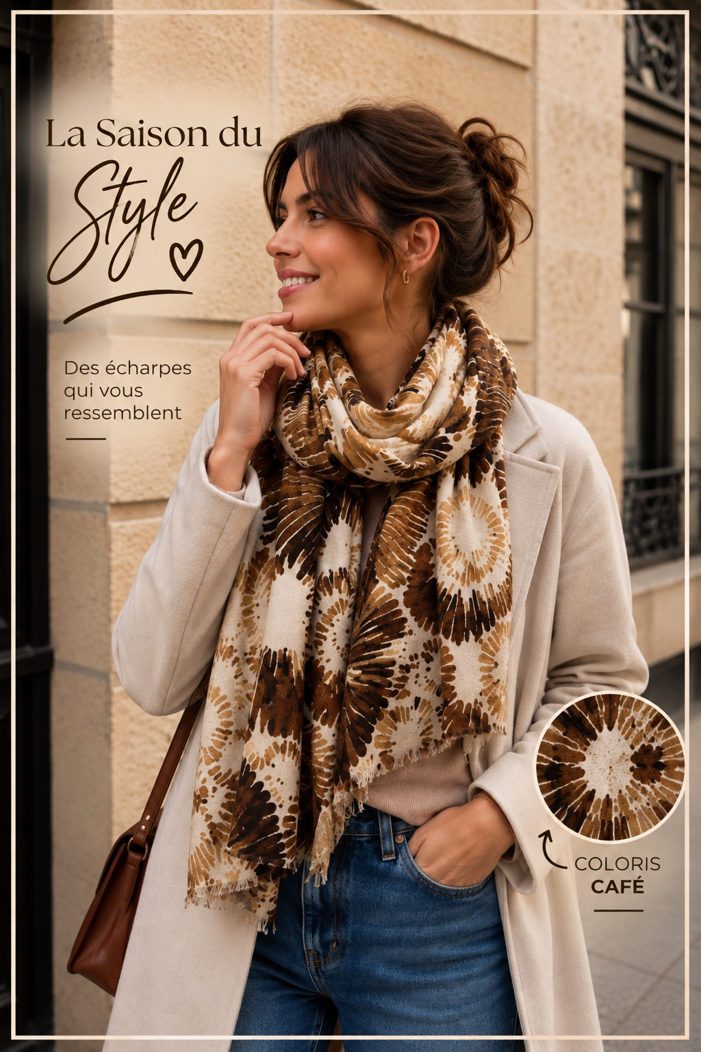 Foulard Artifice (Noir / Café / Beige / Bordeaux)