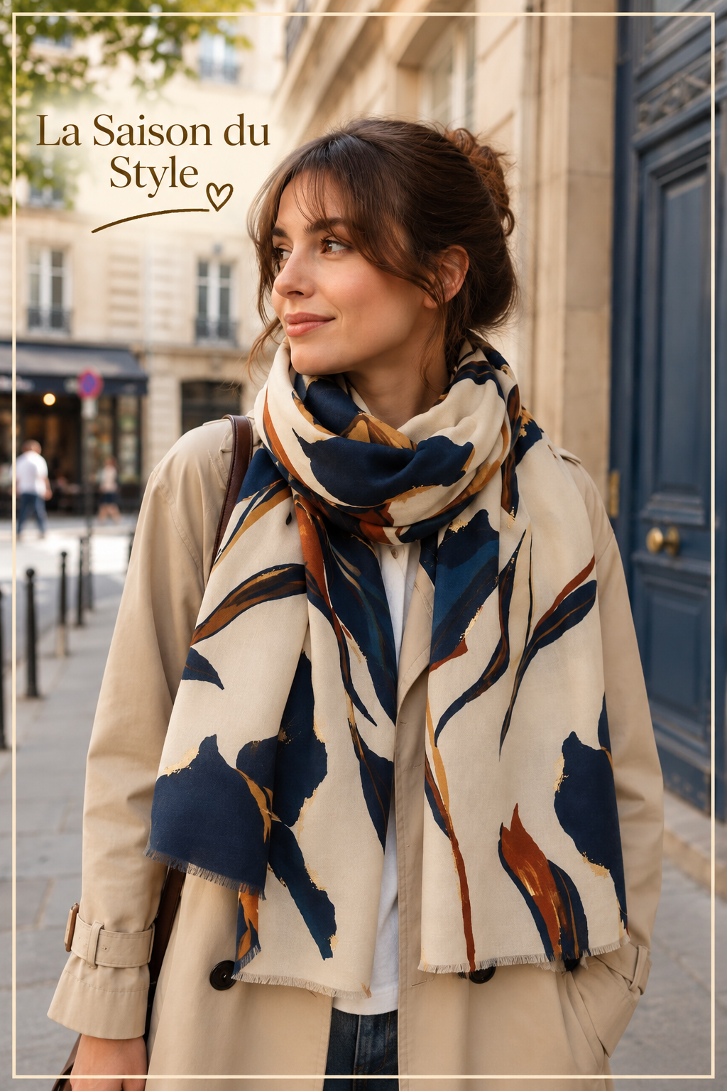 Foulard Florale (Bordeaux / Blanc / Noir / Café)
