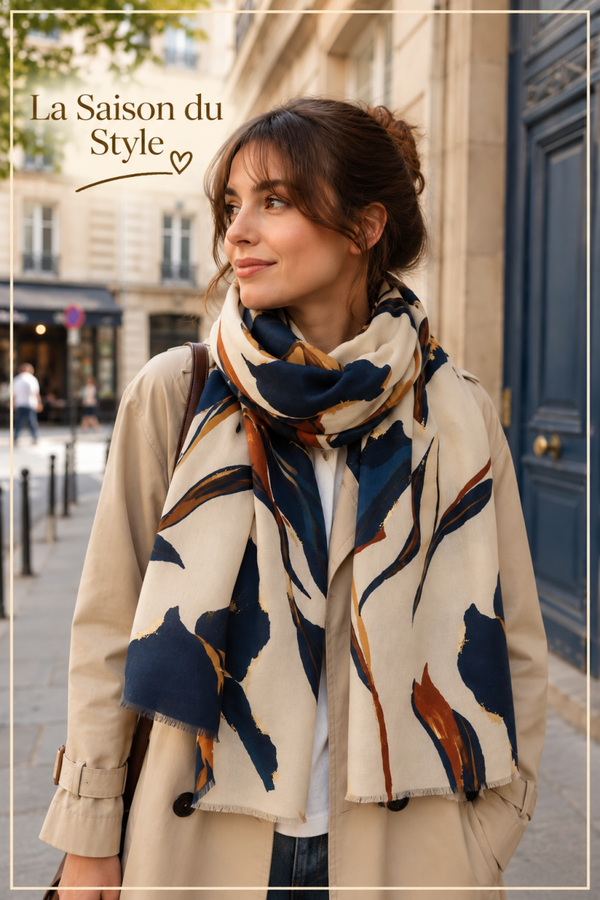 Foulard Florale (Bordeaux / Blanc / Noir / Café)